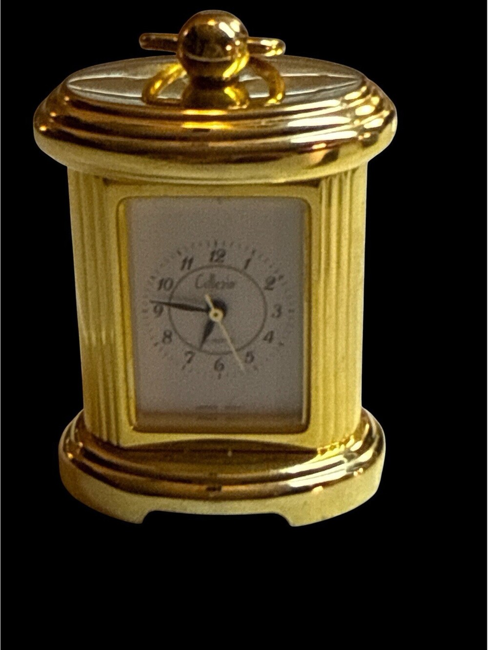 Collezio Mini Gold Tone Mantel Desk Clock Japan Quartz Working Vintage